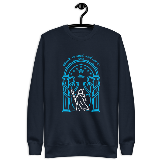 Lord Of The Rings "Doors of Durin" Unisex Sweatshirt (Blue&White Edition)