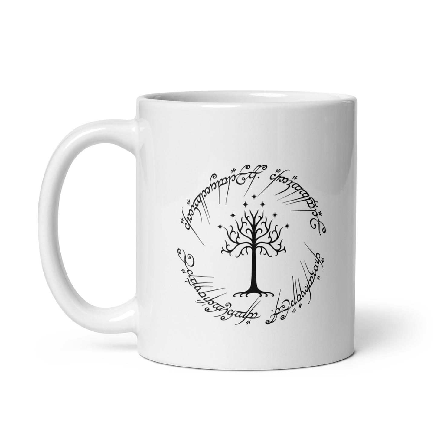 Lord Of The Rings Tree Of Gondor and One Ring Inscription Mug