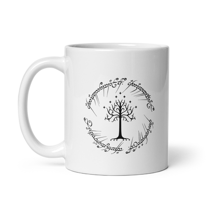 Lord Of The Rings Tree Of Gondor and One Ring Inscription Mug