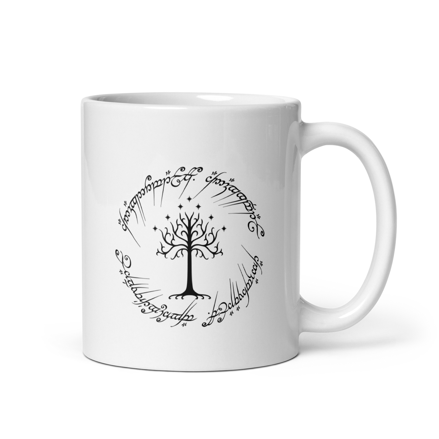 Lord Of The Rings Tree Of Gondor and One Ring Inscription Mug