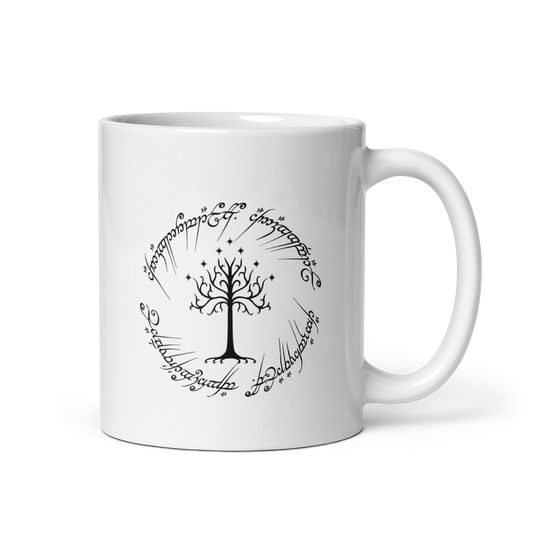 Lord Of The Rings Tree Of Gondor and One Ring Inscription Mug