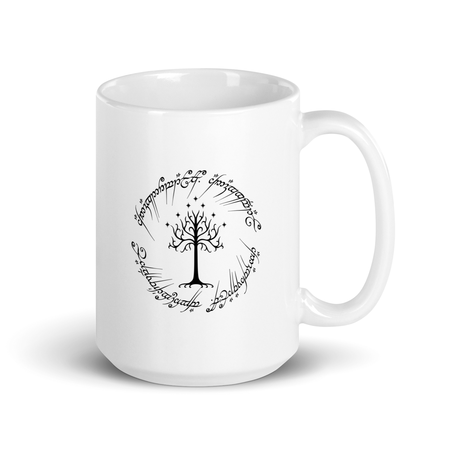 Lord Of The Rings Tree Of Gondor and One Ring Inscription Mug